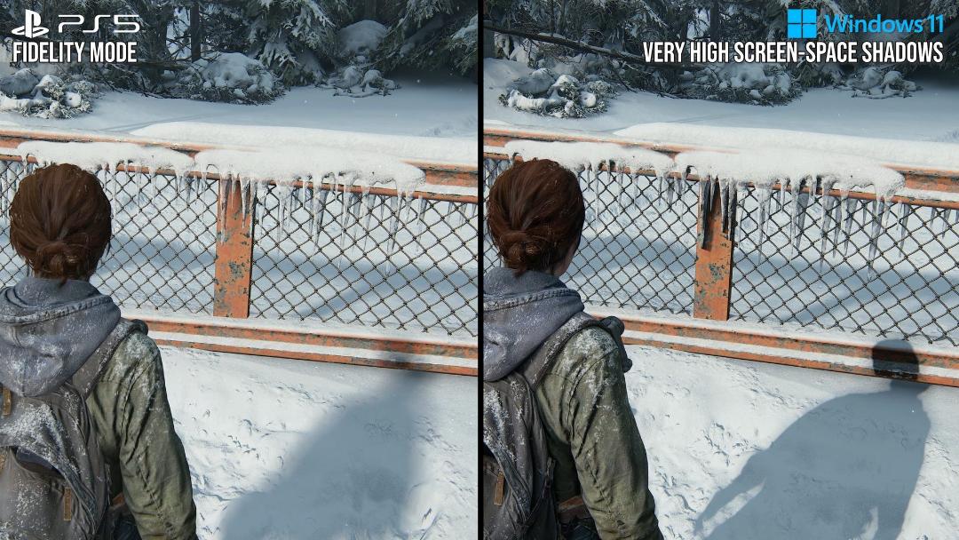 کیفیت سایه ها در نسخه پی سی The Last of Us Part 2