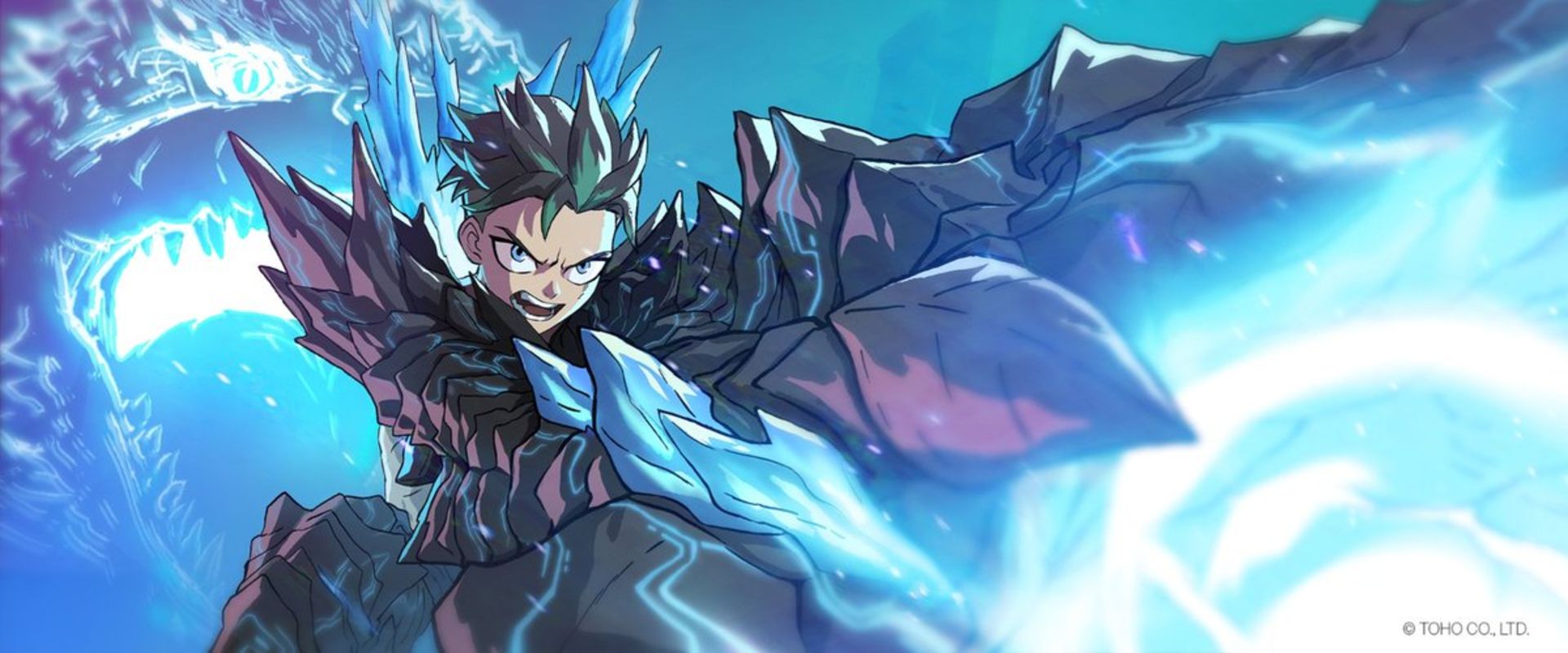 کانسپت آرت انیمه پسری با قدرت گودزیلا