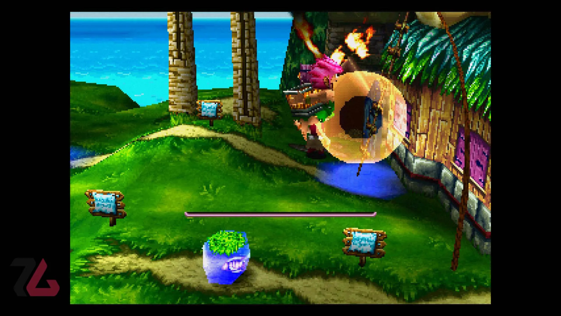 مبارزه با دشمنان در بازی TOMBA 2 SPECIAAL EDITION