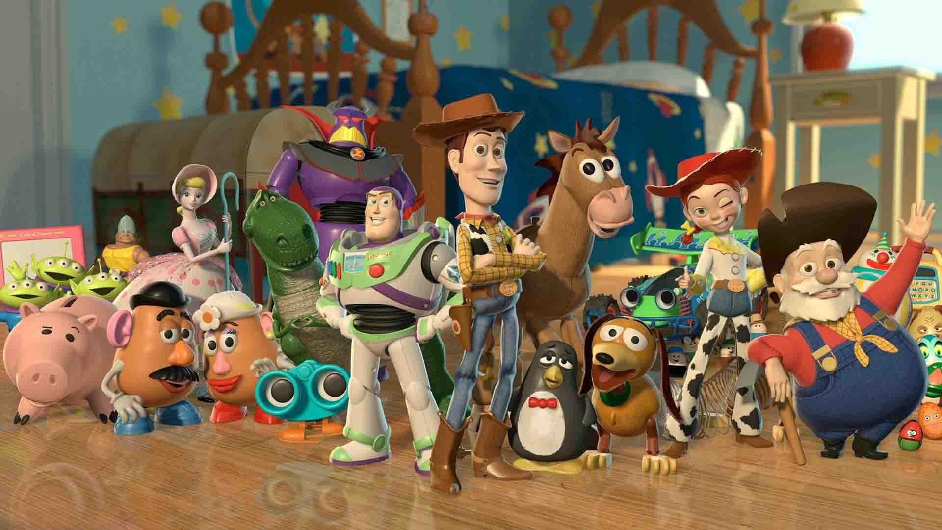 شخصیت‌های مختلف انیمیشن Toy Story 2 در کنار هم