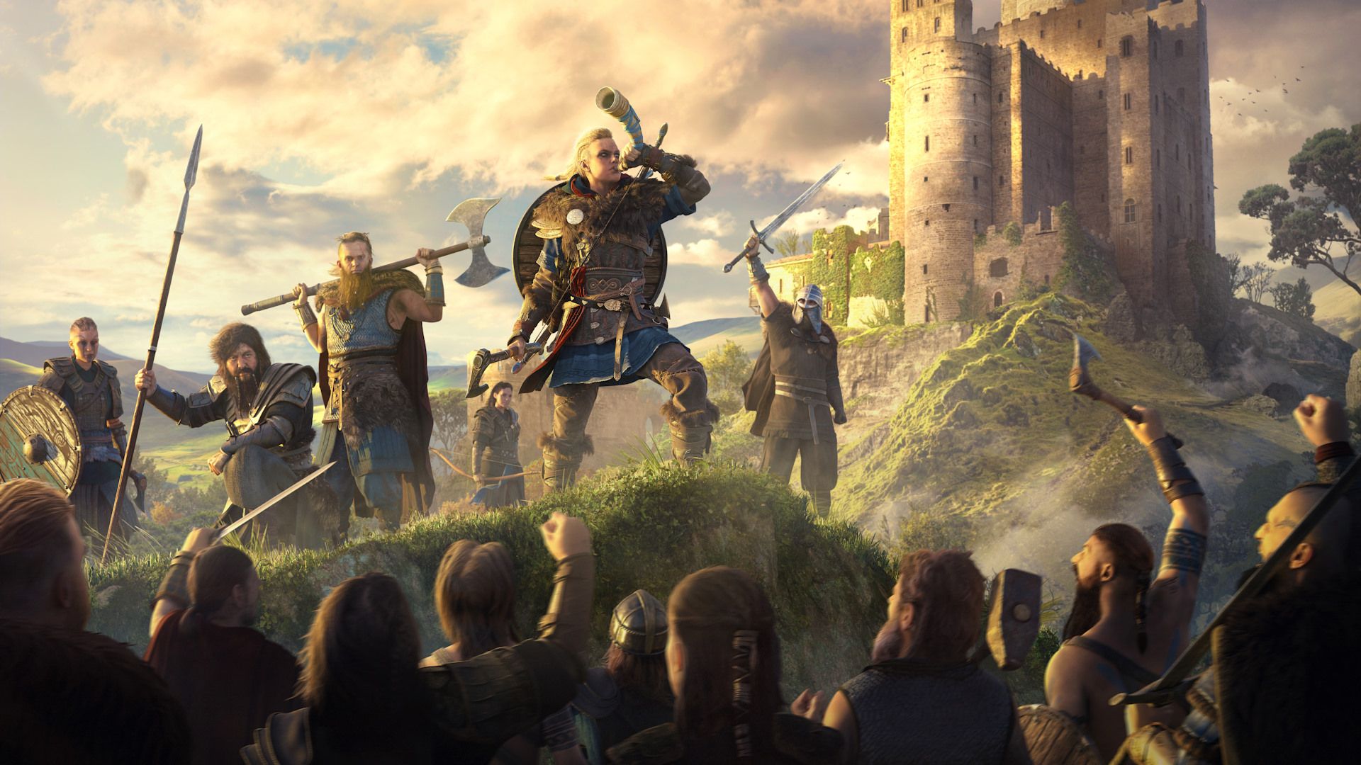 نواختن شیپور پیروزی توسط ایوور (Eivor) در بازی Assassin's Creed Valhalla