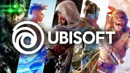 لوگوی یوبی‌سافت (Ubisoft) در میان شخصیت‌های مختلف بازی‌های ویدئویی
