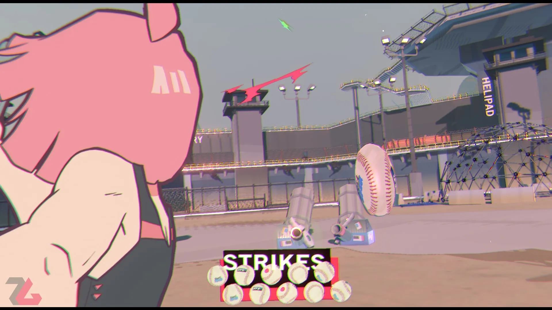 بیت در حال انجام مینی‌گیم بیسبال در بازی UNBEATABLE