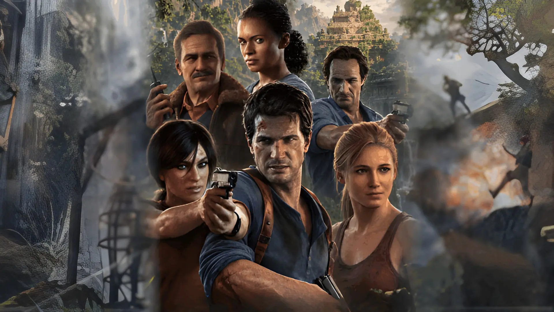 شخصیت‌های اصلی بازی آنچارتد (Uncharted) در میان آثار باستانی و جنگل