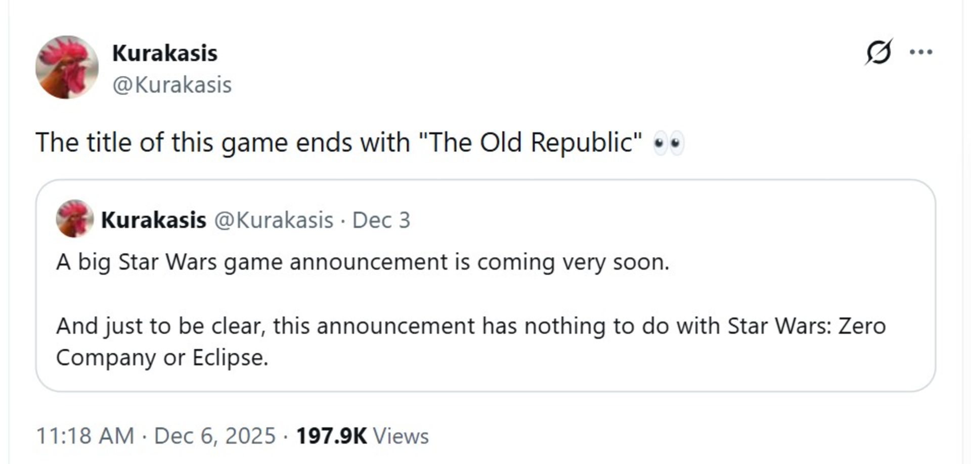 اشاره به نزدیک بودن رونمایی ریمیک Star Wars: Knights of the Old Republic