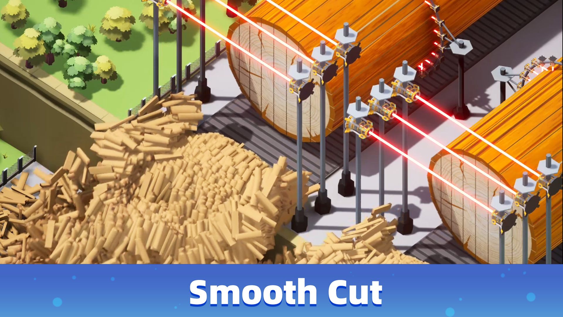 برش تنه درختان در بازی موبایل Army Tycoon : Idle Base