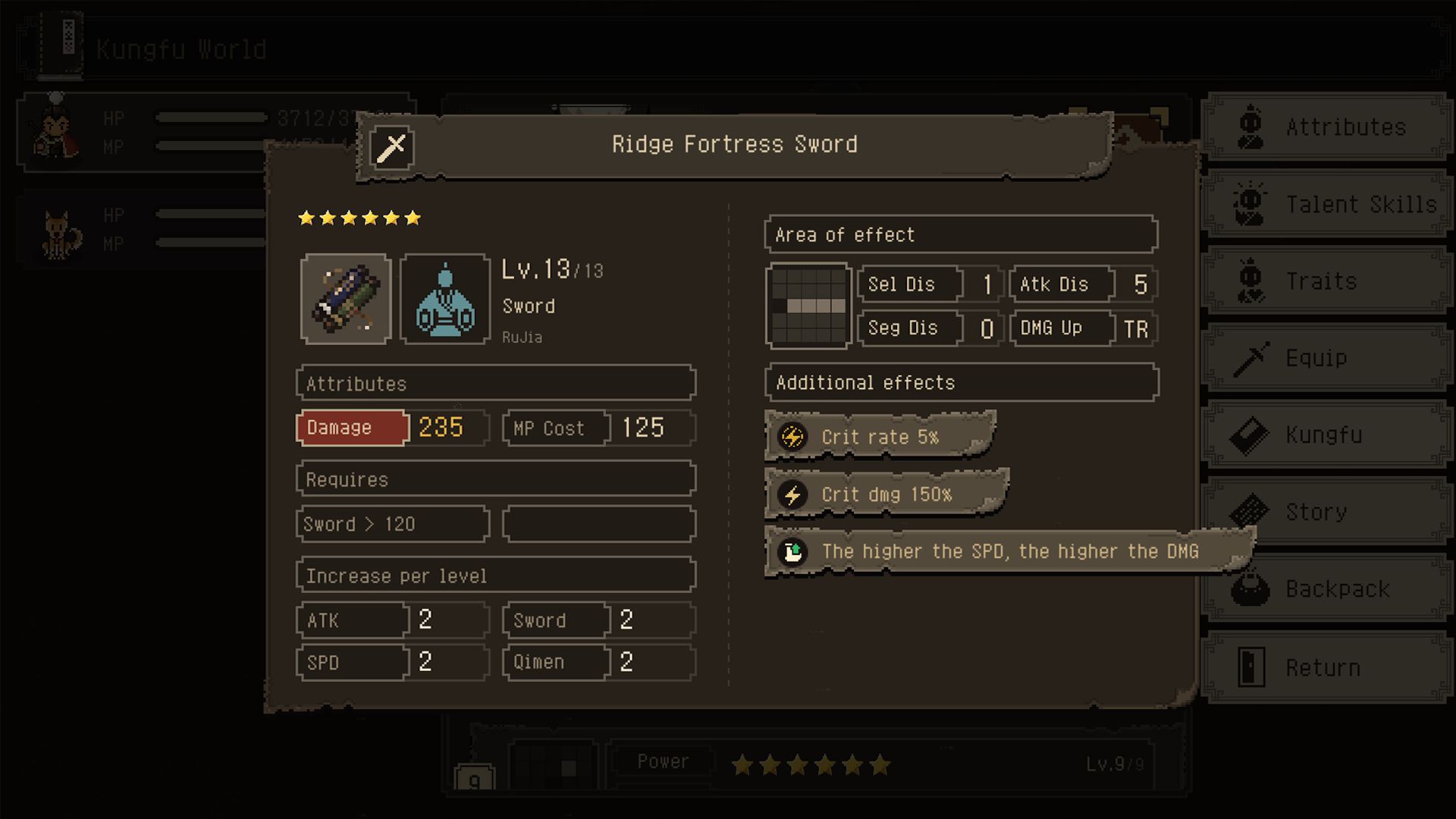 منوی بازی موبایل The World of Kungfu: Dragon and Eagle