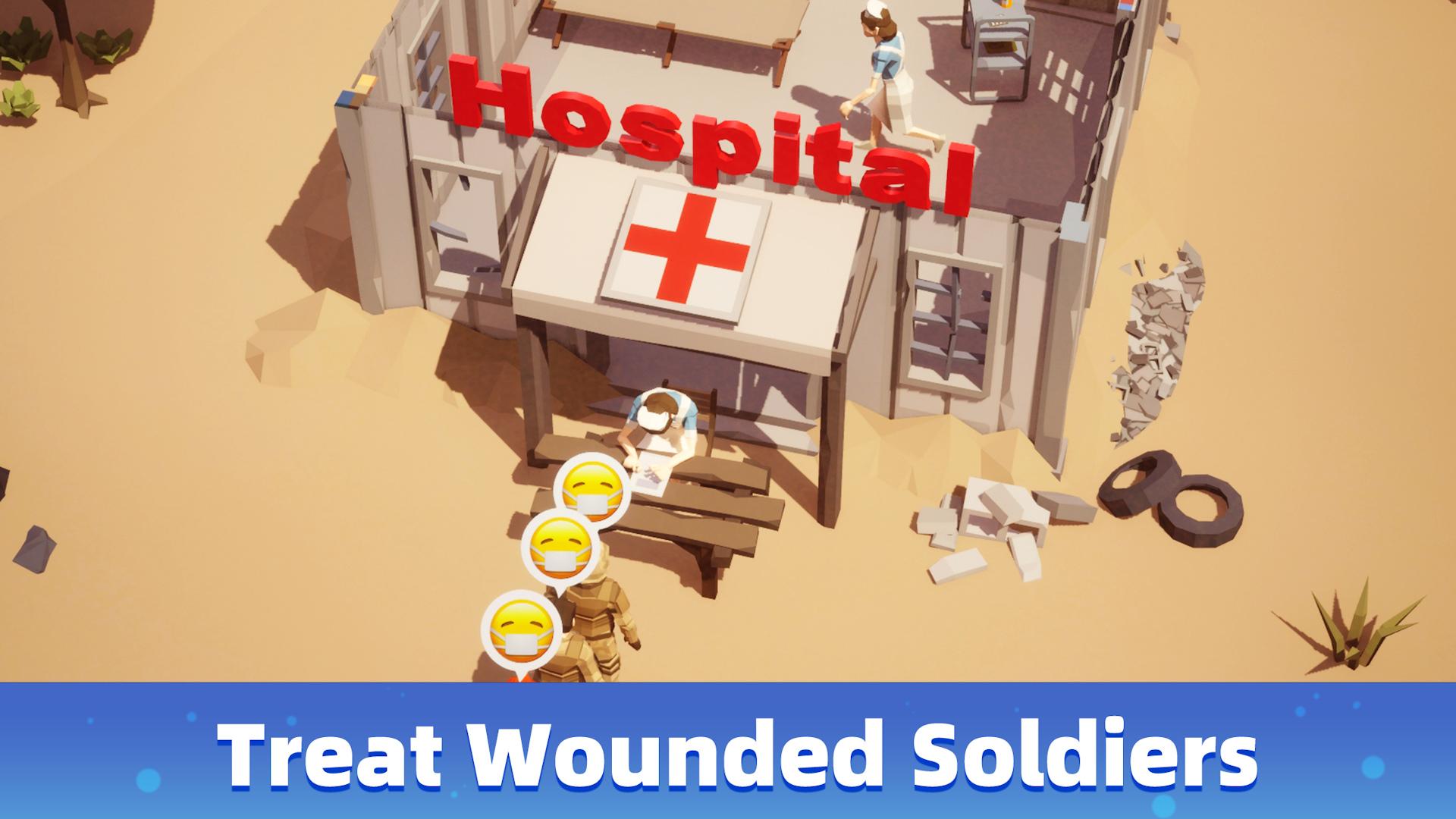 درمان سربازان زخمی در بازی موبایل Army Tycoon : Idle Base