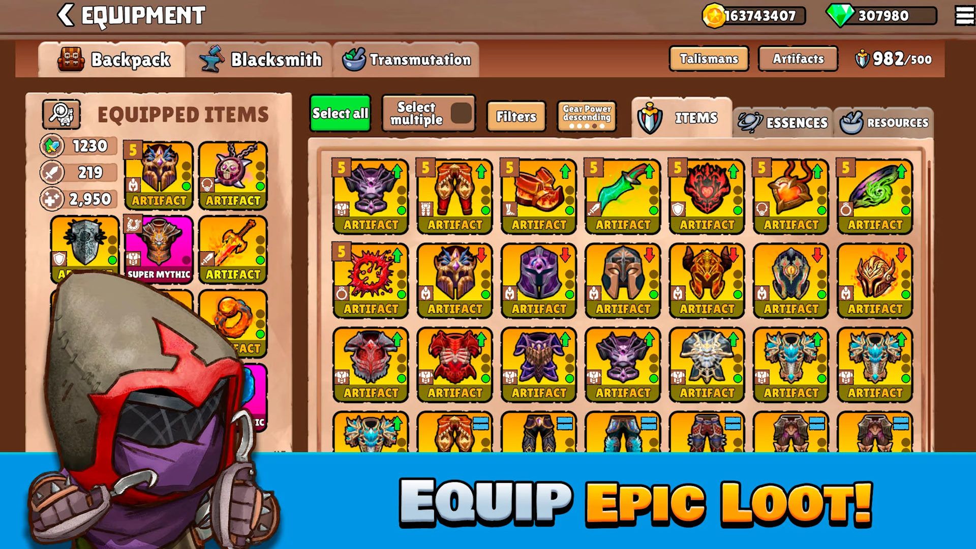 منوی بازی موبایل Big Helmets: Heroes of Destiny