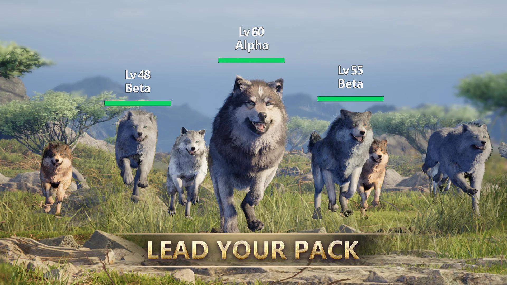 رهبری گله‌ی گرگ‌ها در بازی موبایل Wolf Game: Wild Animal Wars