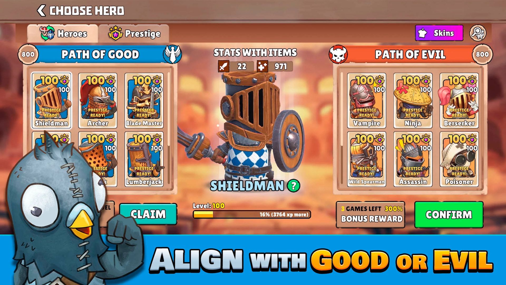 منوی بازی موبایل Big Helmets: Heroes of Destiny