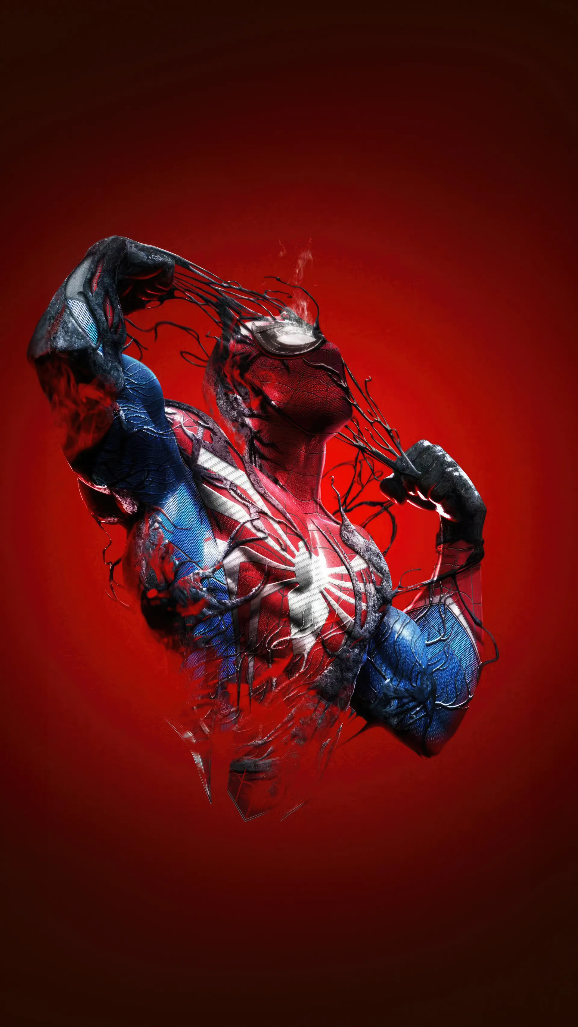 پیتر پارکر (Peter Parker) در حال کندن ونوم (Venom) از روی بدن خود در بازی Marvel's Spider-Man 2