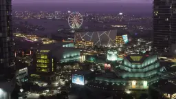 حال‌وهوای شهر وایس سیتی (Vice City) از بازی GTA 6 در شب