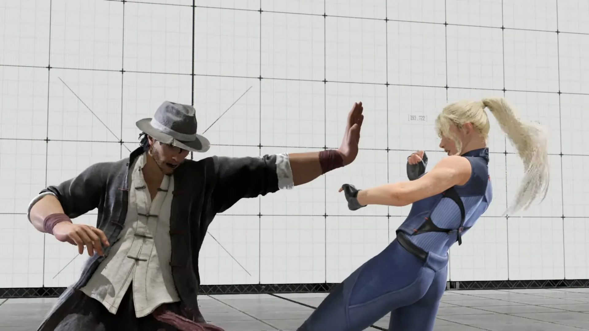 نبرد دو مبارز زن و مرد در زمین تمرینی بازی Virtua Fighter Project