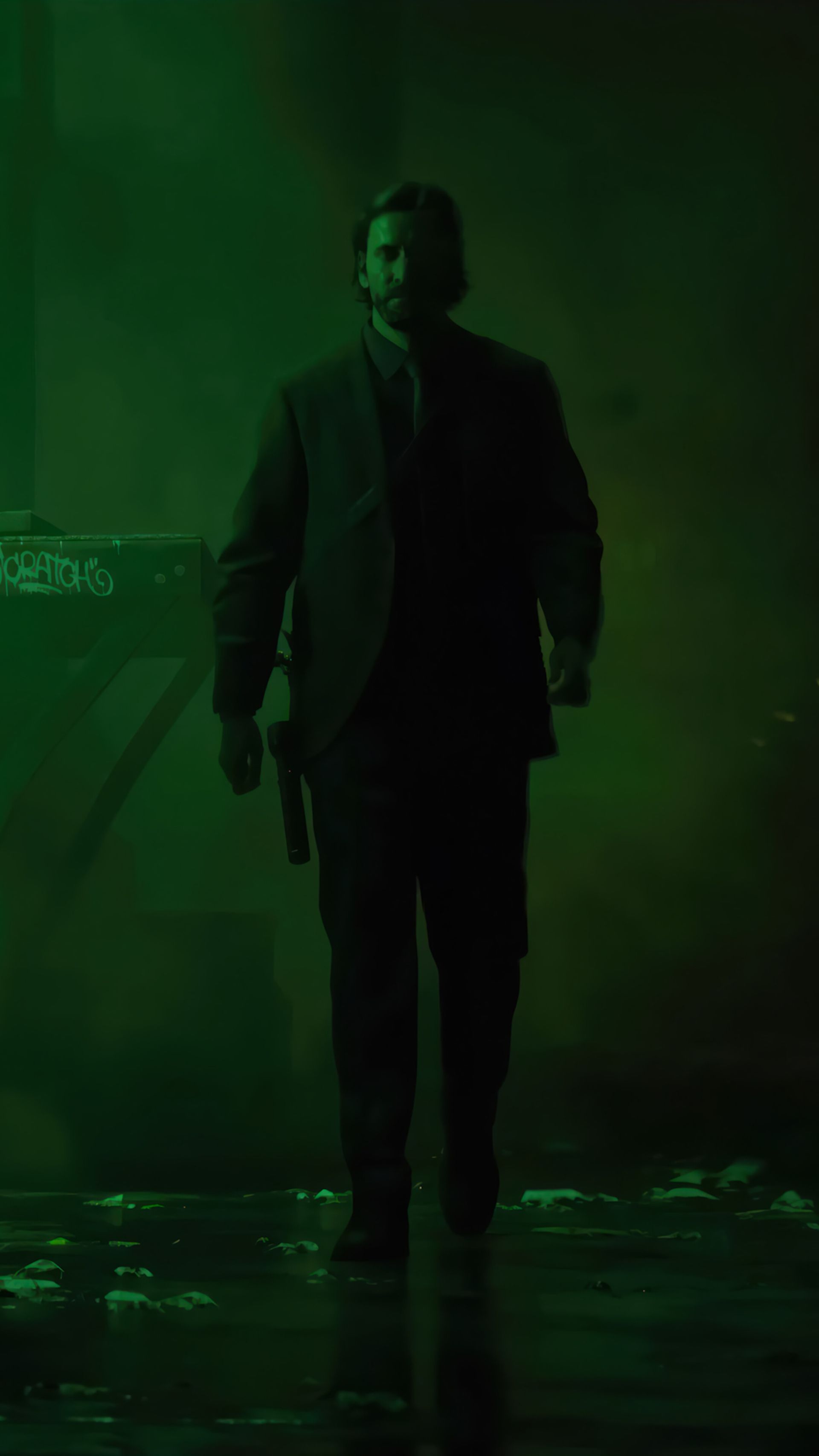 قدم زدن شخصیت اصلی بازی Alan Wake 2 در اتمسفر سبز شهر