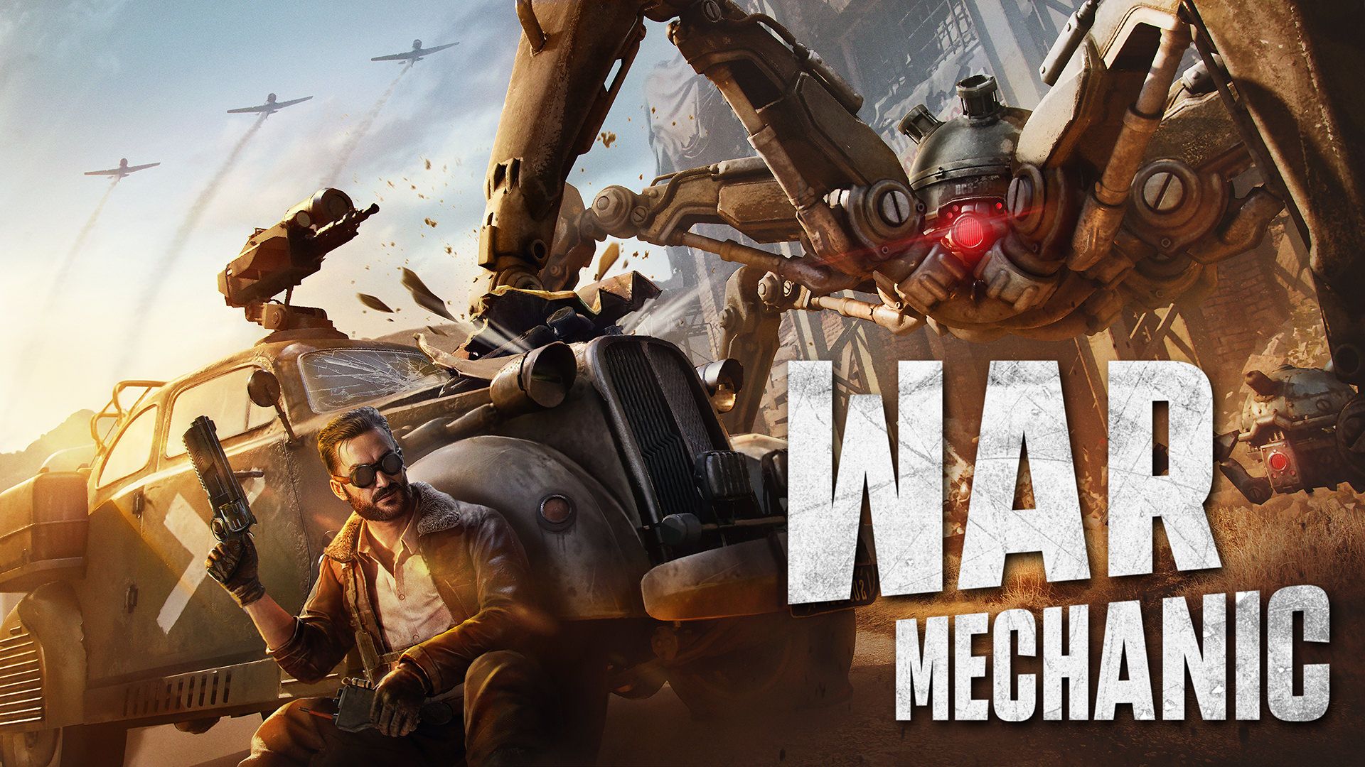 پوستر بازی War Mechanic با حضور شخصیت اصلی