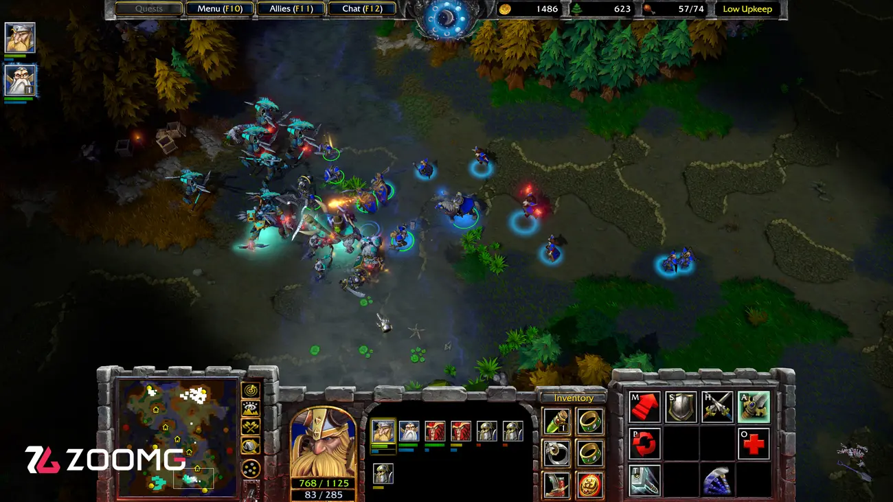 نبرد واحدهای نظامی در محیط جنگی بازی Warcraft 3 Forsaken Kingdom