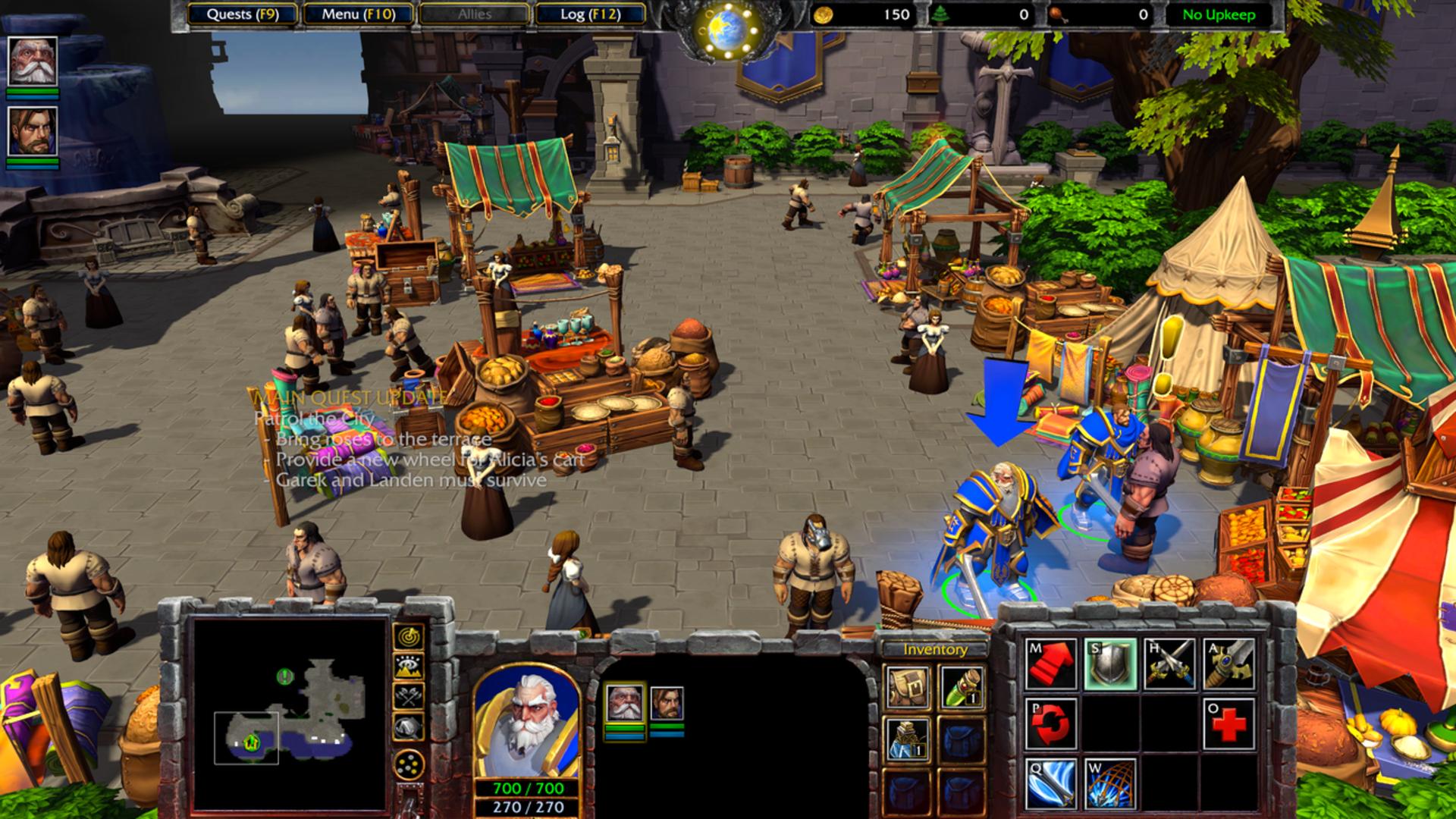 محیط بازار و شخصیت‌های بازی Forsaken Kingdom در دنیای Warcraft III