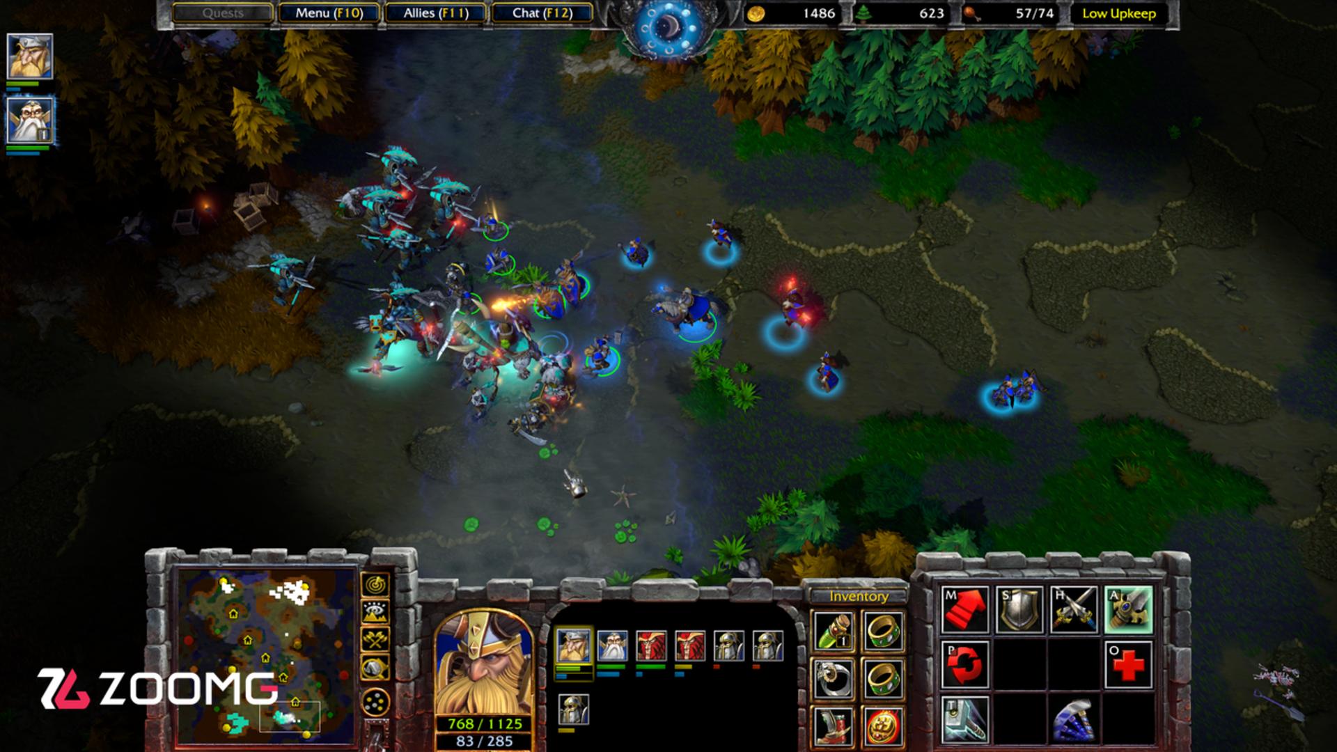 نبرد واحدهای نظامی در محیط جنگی بازی Warcraft 3 Forsaken Kingdom
