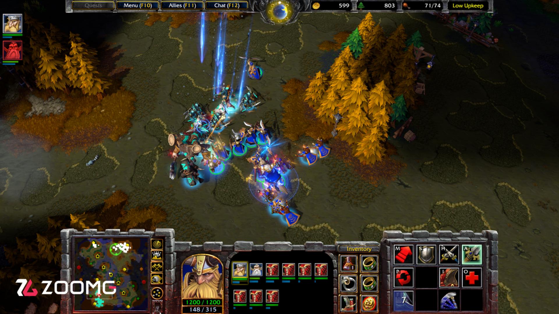 نبرد واحدهای نظامی در محیط جنگلی بازی Warcraft 3: Forsaken Kingdom