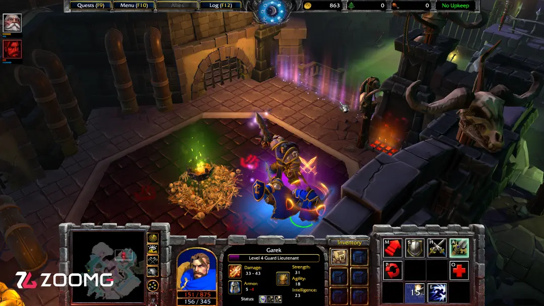 شخصیت گarek (Garek) در محیط زیرزمینی بازی Warcraft 3 Forsaken Kingdom