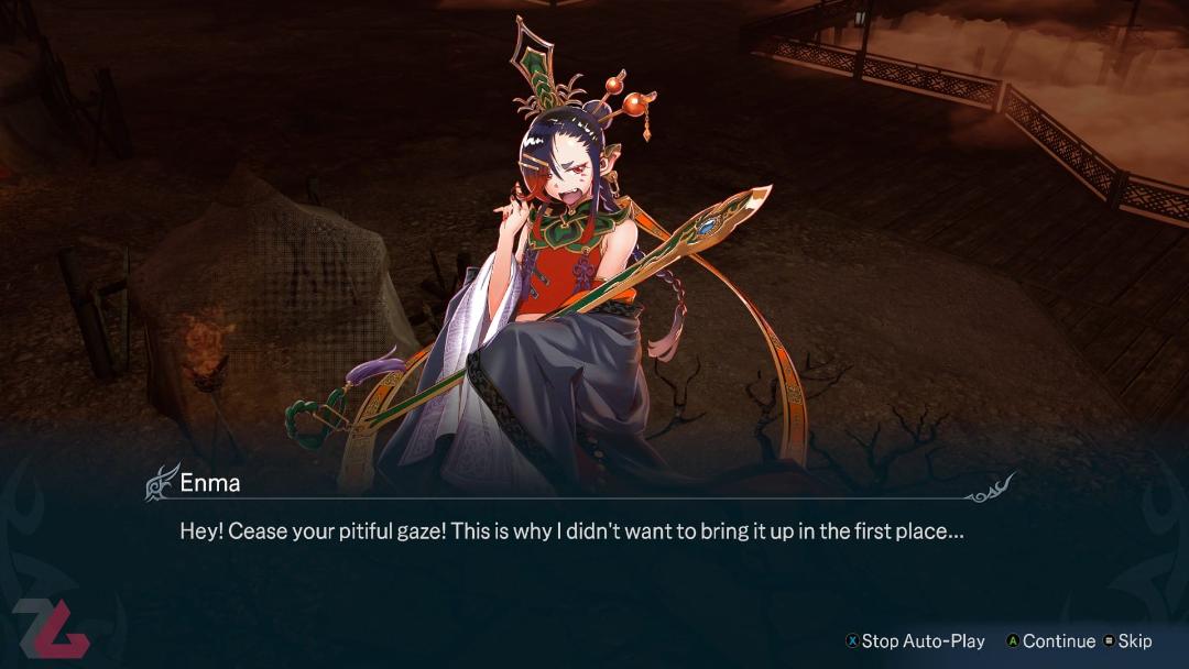 انما در حال گفتن دیالوگی در بازی Warriors Abyss
