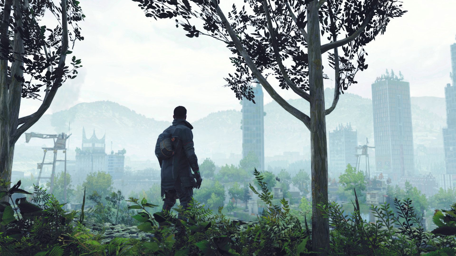 شخصیت اصلی بازی Dying Light 2 Stay Human در حال تماشای شهر