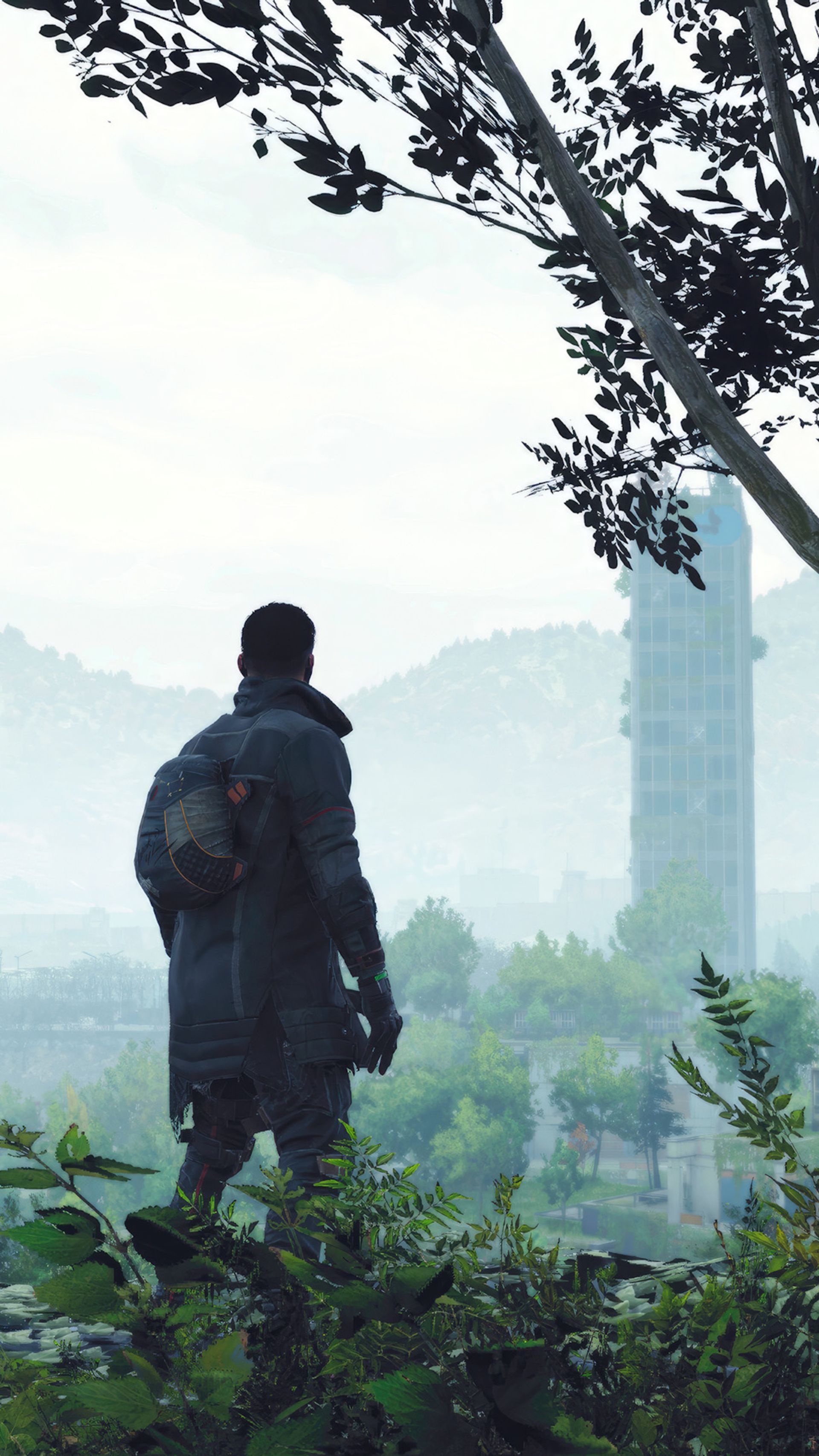 شخصیت اصلی بازی Dying Light 2 Stay Human در حال تماشای شهر