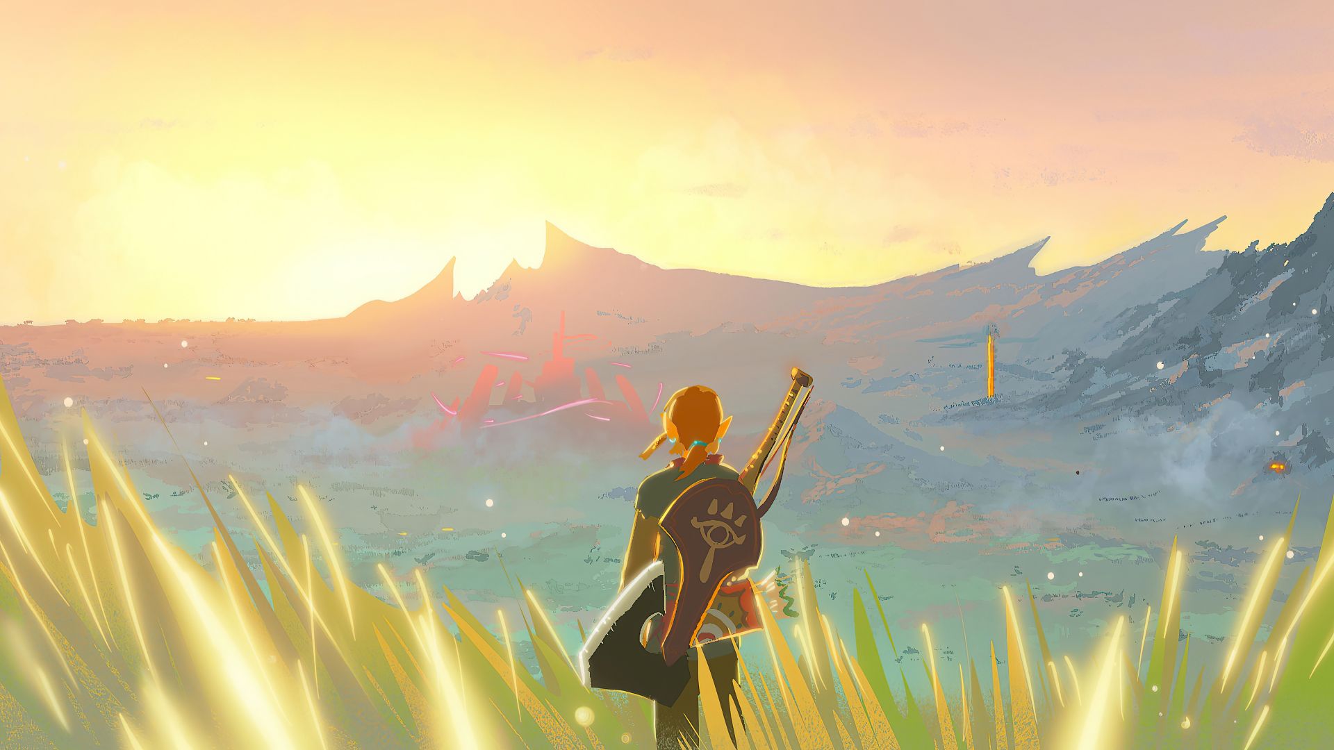 غروب زیبا و تماشایی خورشید در بازی The Legend of Zelda: Tears of the Kingdom