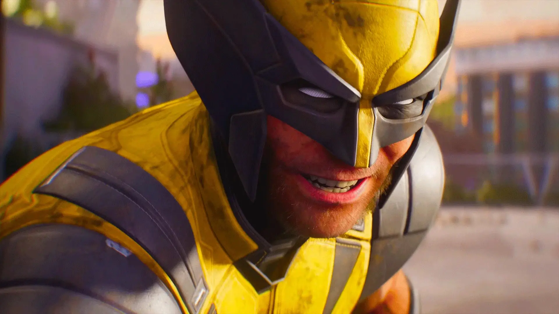 شخصیت ولورین (Wolverine) با لباس زرد و ماسک مخصوص در بازی ویدئویی مارول
