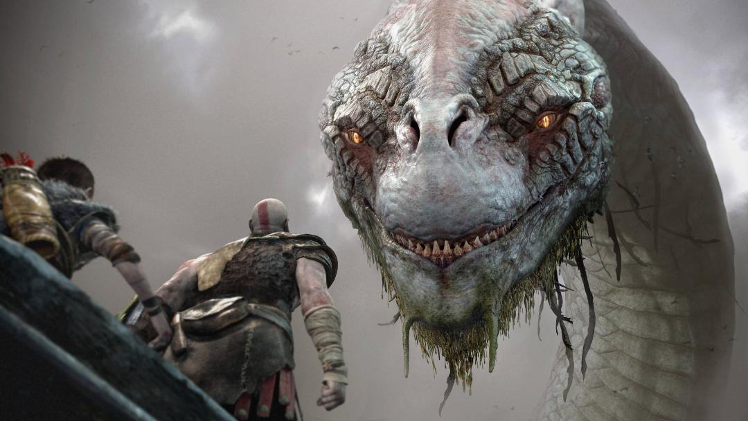 اولین تقابل کریتوس و پسرش با یورمونگاند در بازی God of War 