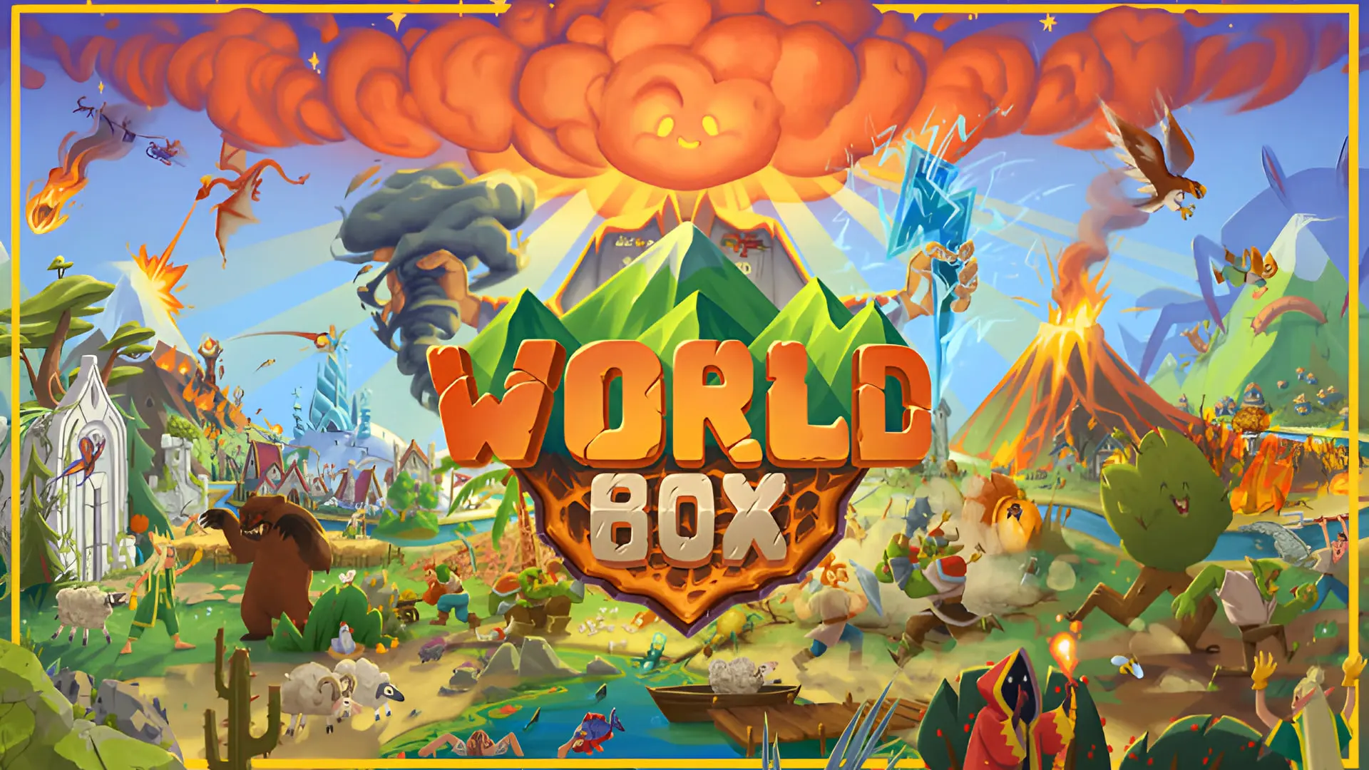 دنیای پیکسلی و پرجزئیات بازی WorldBox (WorldBox) با عناصر طبیعت و جنگ