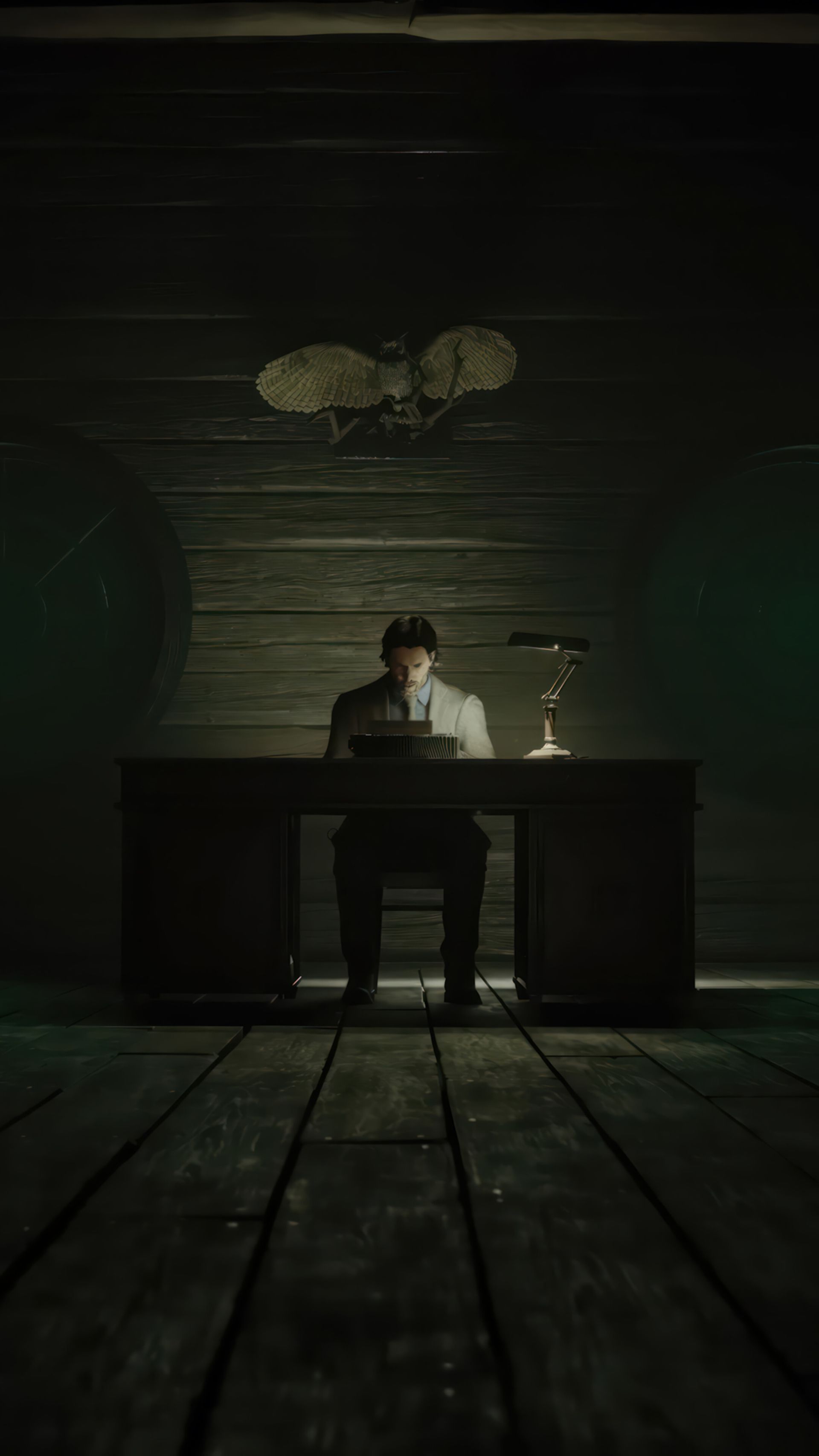 شخصیت اصلی بازی Alan Wake 2 در حال نوشتن داستان