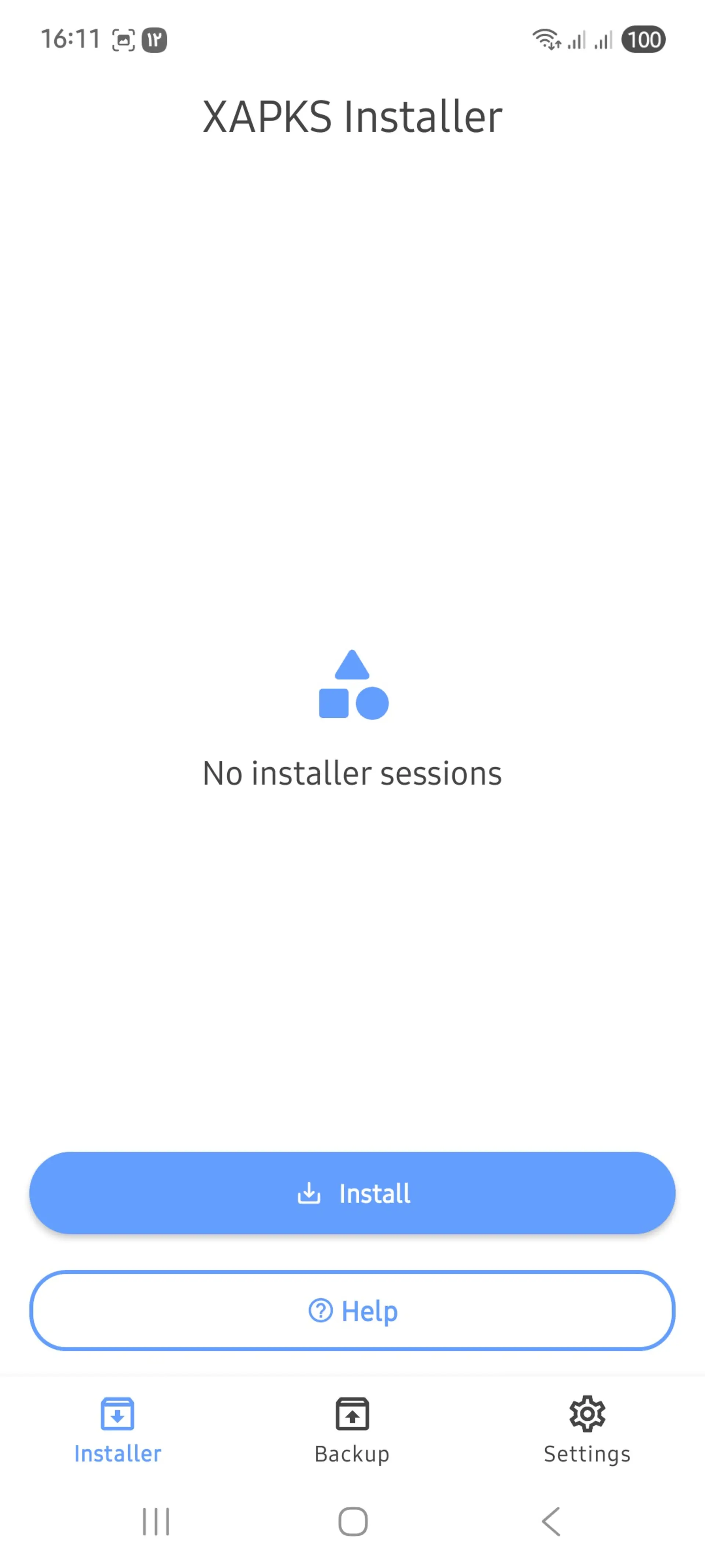 محیط برنامه XAPKS Installer