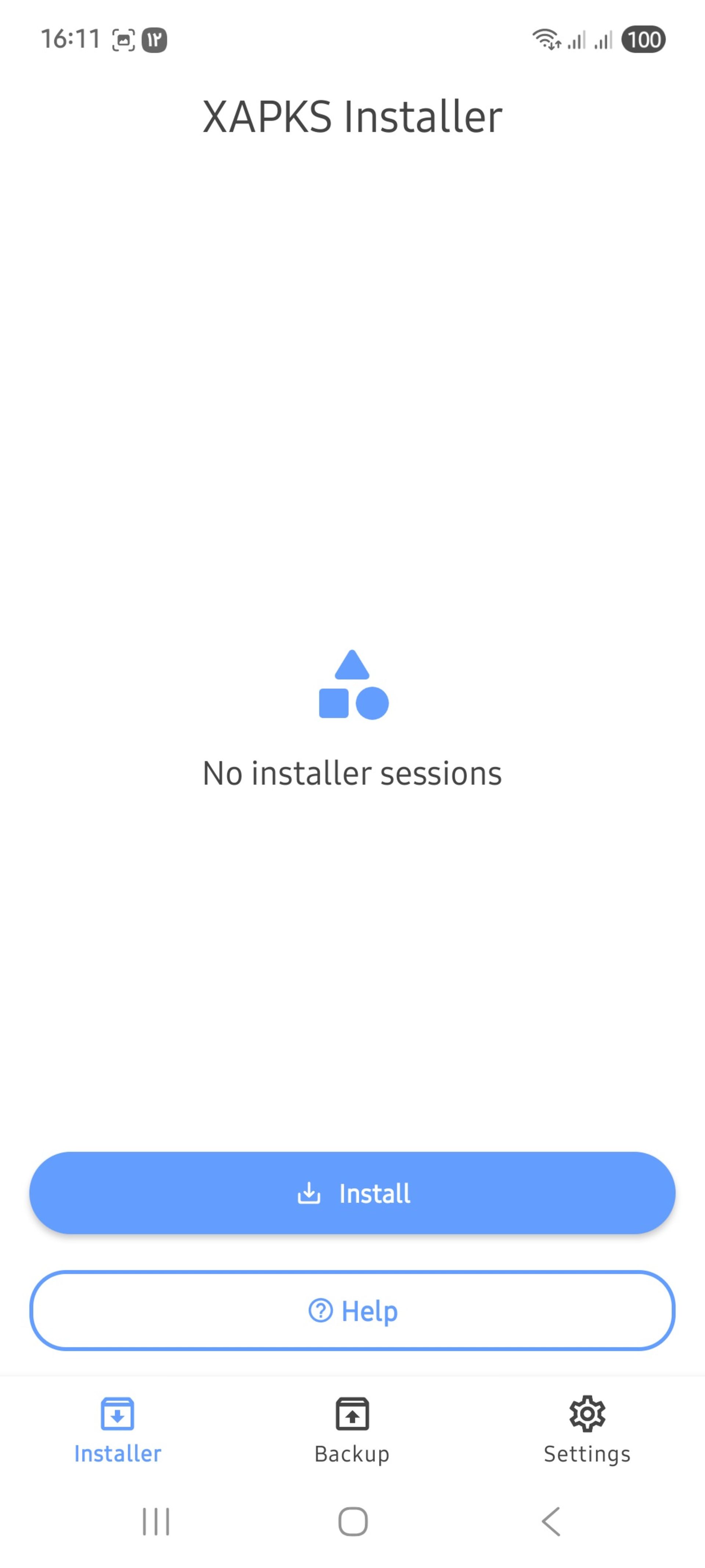 محیط برنامه XAPKS Installer