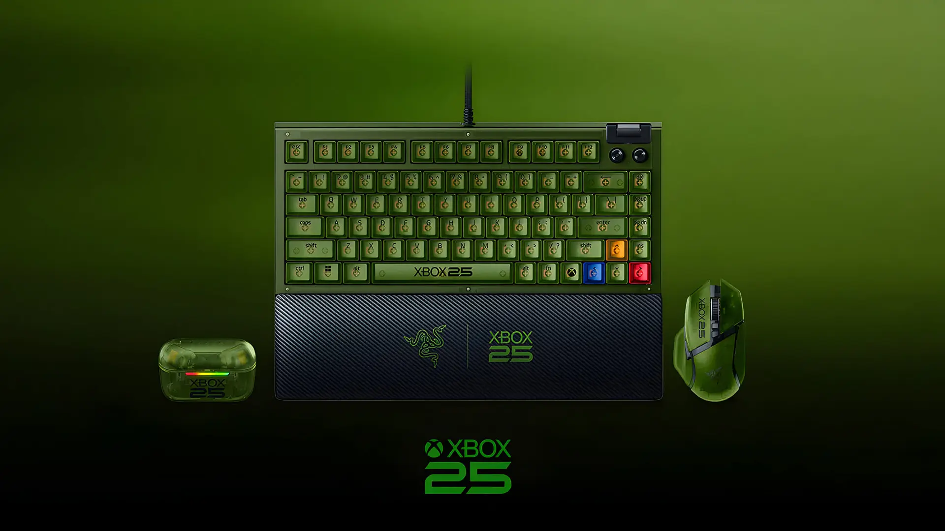 تجهیزات گیمینگ ریزر (Razer) با طرح اختصاصی سالگرد ۲۵ سالگی ایکس‌باکس