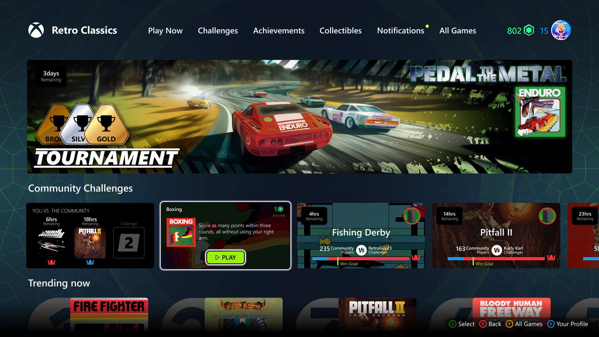 صفحه نخست سرویس Xbox Retro Classics