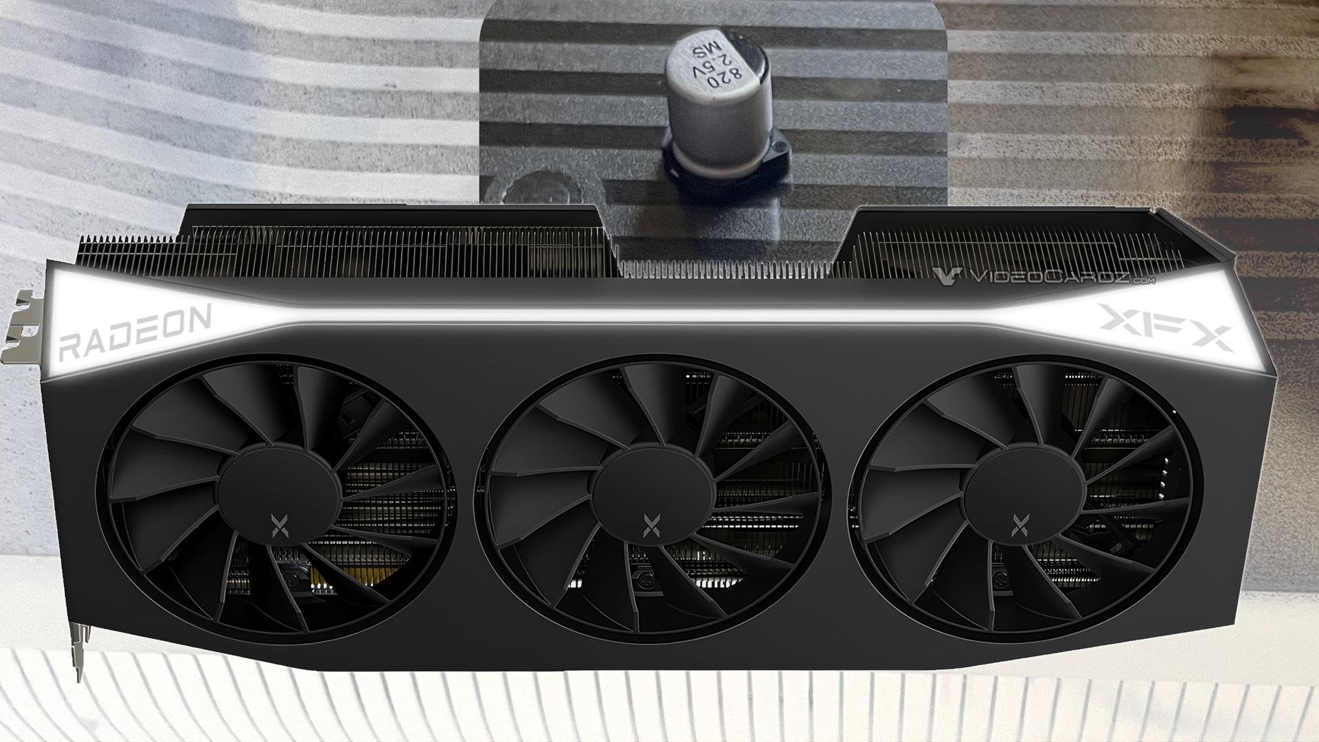 خازن جدا شده در جعبه XFX 9070 XT