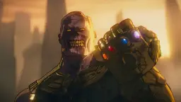 تانوس (Thanos) زامبی‌شده با دستکش اینفینیتی در دنیای مارول زامبی‌ها