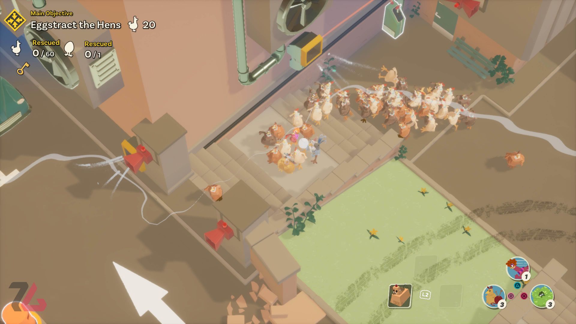 فرار مرغی در گاراژ بازی Chicken Run Eggstarction